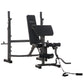 Soozier Press Bench, Heavy Duty Multiple Function Workout Adjustable Bench with Preacher Curl, Leg Developer