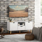 HOMCOM TV Stand with Storage for up to 50" TV, Modern TV Table with Open Shelf, Drawer and 2 Cabinets, White