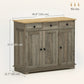 HOMCOM Modern Sideboard, Buffet Cabinet with Storage Cabinets, Drawers and Adjustable Shelves for Living Room, Washed Grey