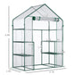 Outsunny 56" x 29" x 77" Walk-in Greenhouse, Mini Greenhouse with 4 Shelves, Roll-Up Door and Weatherized Cover, Clear