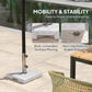 Outsunny Square Patio Umbrella Base, Outdoor Umbrella Stand with Handles 2 Adjustable Knobs, Heavy Duty Patio Umbrella Stand for Garden Deck Poolside, Grey