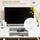 HOMCOM Modern Wooden TV Stand with 2 Storage Cabinet Stand for TV's up to 65" for Living Room Office, Storage Entertainment Center, White
