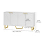 HOMCOM Sideboard Buffet Cabinet with Adjustable Shelves, Living Room Cabinet, TV Cabinet for 65 Inch TV, White