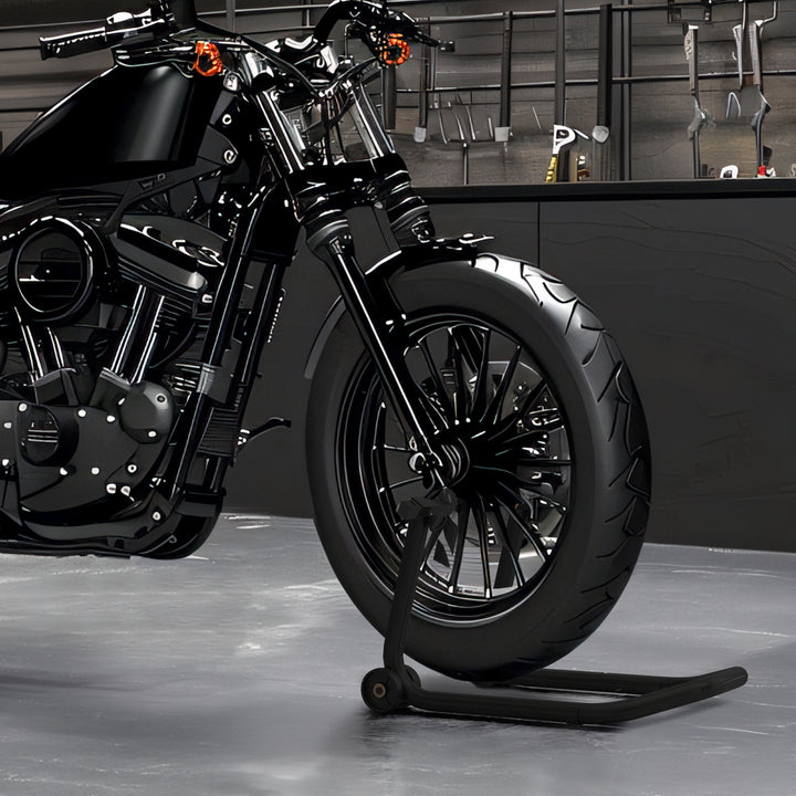 HOMCOM Convertible Motorcycle Stand, Front & Rear Motorcycle Lift with 3 Types of Adaptors, Universal Paddock Lift Stand, Black