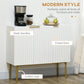 HOMCOM Modern Storage Cabinet Sideboard Buffet Cabinet with Gold Legs for Living Room Dining Room Hallway Grey