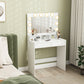 HOMCOM Vanity Table, Makeup Dressing Table with LED Lighting Mirror, Drawers, for Bedroom, Black