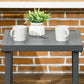 Outsunny Outdoor Side Table, Patio End Table with Umbrella Hole, Small Coffee Table with Steel Frame for Balcony, Black