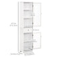 kleankin Tall Bathroom Cabinet, Bathroom Storage Cabinet with Drawers, 2 Doors and Adjustable Shelves, White