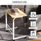HOMCOM Mobile Standing Desk with Adjustable Height, 23.5 inch Stand Up Desk with Wheels, Natural Wood