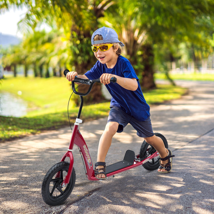HOMCOM Kids Scooter Street Bike Bicycle for Teens Ride on Toy w/ 12'' Tire for 5-12 Year Old Red
