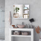 kleankin Medicine Cabinet with Mirror, Wall Mounted Bathroom Mirror Cabinet, Bathroom Wall Cabinet with 3 Open Shelves, Natural