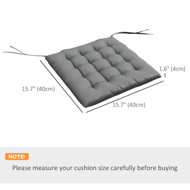 Outsunny 6-Piece Seat Cushion Pillows Replacement, Button Tufted Patio Chair Cushions Set with Ties, Charcoal Grey
