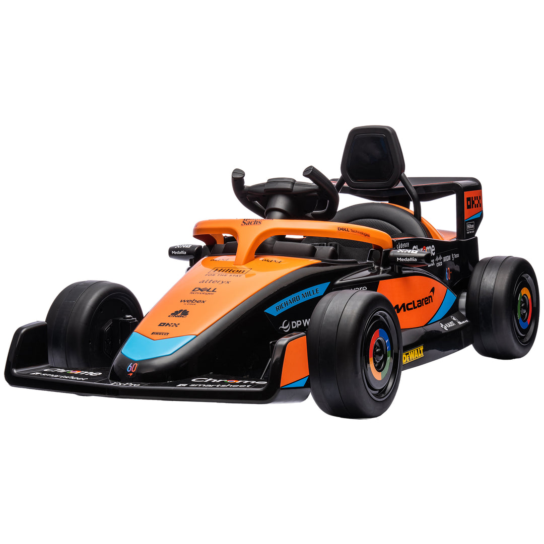 Qaba 12V Electric Car for Kids with Suspension, Music, MP3, Remote Control for 3-5 Years, Orange