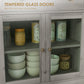 HOMCOM Sideboard Buffet Cabinet with Storage, Coffee Bar Cabinet with Glass Doors and Adjustable Shelves, Distressed White