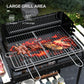 Outsunny Charcoal Barbecue Grill with Adjustable Grill Height, Portable BBQ Trolley with Ash Catcher and Wheels, Black
