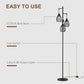 HOMCOM Arc Tree Floor Lamp with 5 Adjustable Rotating Lights, Modern Standing Gooseneck Reading Light for Living Room Bedroom Office, Satin Nickel