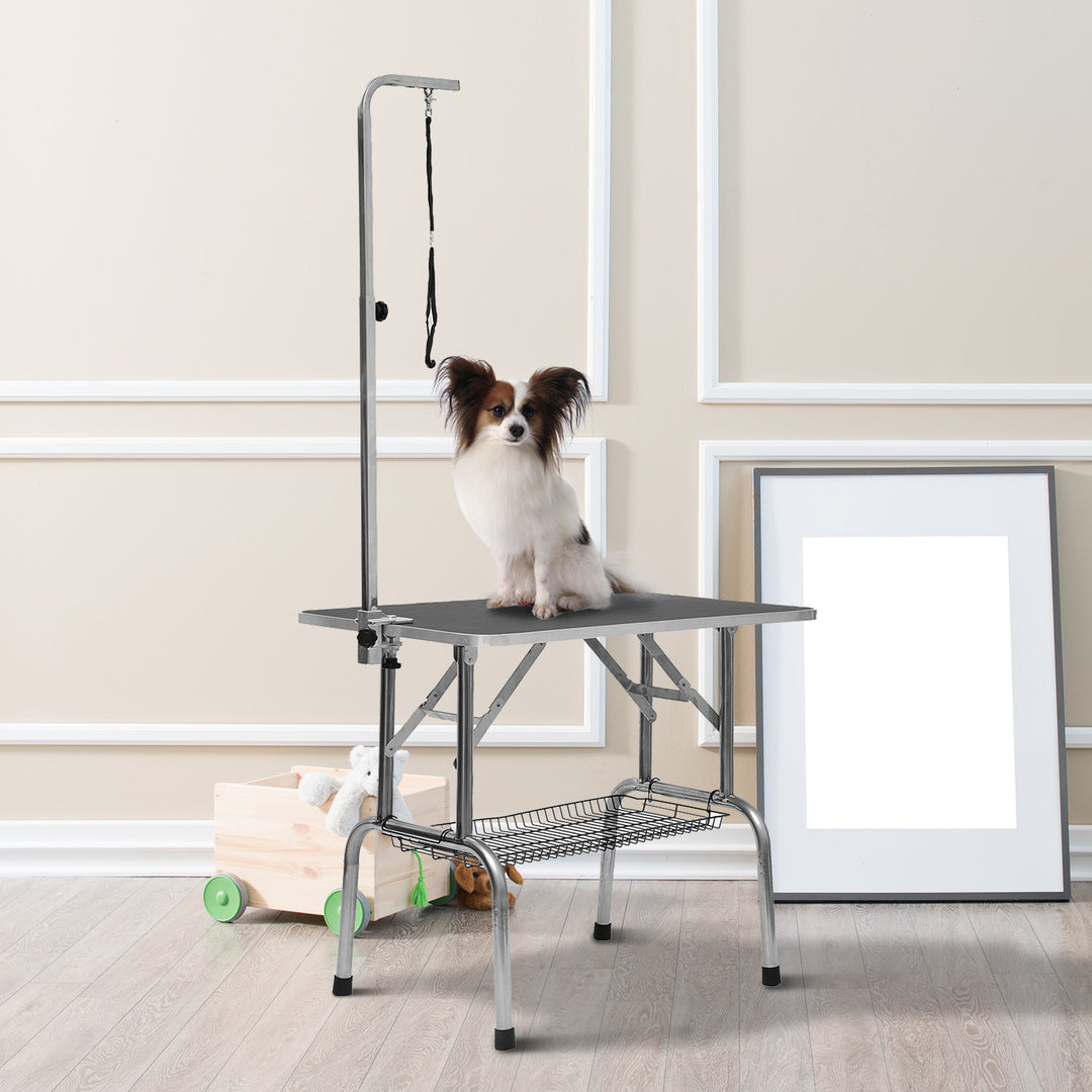 PawHut 36-inch Dog Grooming Table Stainless Steel QUALITY GUARANTEED with Adjustable Arm and Basket