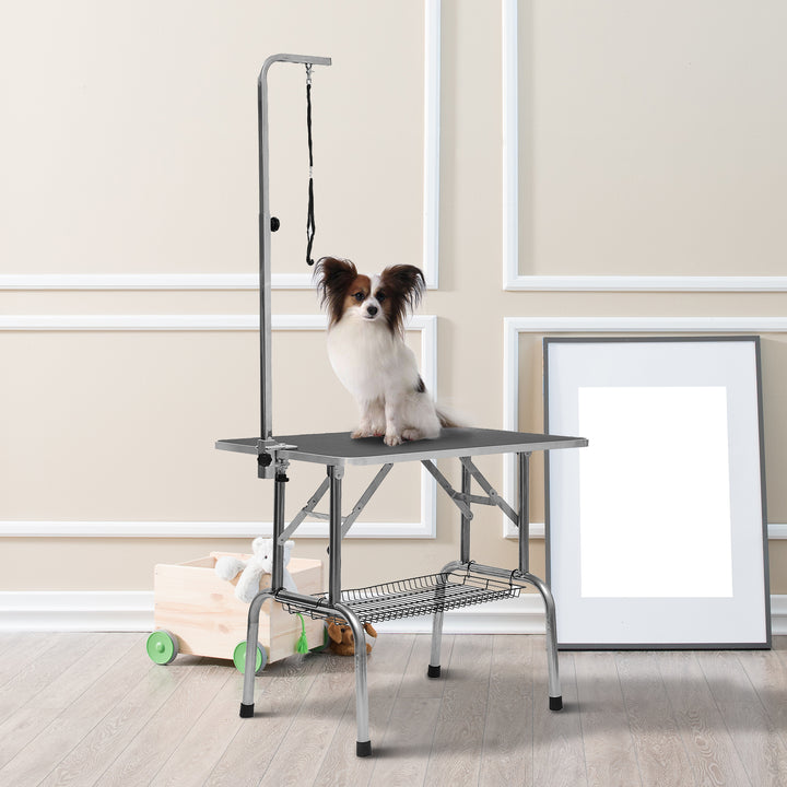 PawHut 36-inch Dog Grooming Table Stainless Steel QUALITY GUARANTEED with Adjustable Arm and Basket