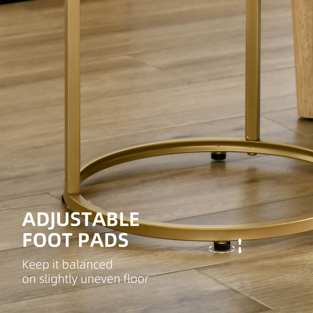 HOMCOM Set of 2 Nesting Coffee Tables with Metal Base, Round Side Table with Tempered Glass Tabletop for Living Room, Bedroom, Black