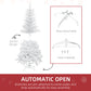 HOMCOM 5ft Artificial Christmas Tree with Pine Realistic Branches, Auto Open, for Indoor Decoration, White