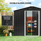 Outsunny 8' x 6' Outdoor Storage Shed, Metal Garden Tool Storage House with Lockable Sliding Doors and Vents for Backyard Patio Lawn, Charcoal Grey