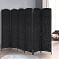 HOMCOM 6ft Folding Room Divider, 6 Panel Wall Partition with Wooden Frame for Bedroom, Home Office, Natural