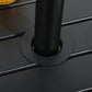 Outsunny Outdoor Side Table, Patio End Table with Umbrella Hole, Small Coffee Table with Steel Frame for Balcony, Black