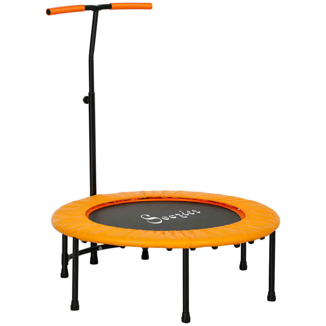 Soozier 39" Mini Exercise Trampoline w/ Adjustable T-Bar Indoor Fitness Rebounder Black
