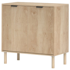 HOMCOM Accent Cabinet with Doors & Adjustable Shelf, Freestanding Storage Cabinet with Wood Legs for Living Room, Oak