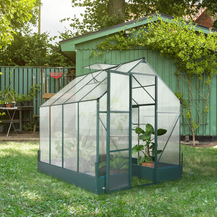 Outsunny 8.2' x 6.2' Greenhouse Aluminum Frame with Temperature Controlled Window