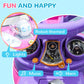 Qaba 3 in 1 Kids Push Car Toddler Sliding Car, Foot to Floor Design with Music, Light, Handle, Removable Canopy, Pink