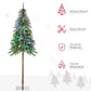 HOMCOM 6FT Artificial Tree Multi-Colored Pre-Lit Home Christmas Decoration  White