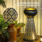 Outsunny 28" Tall Outdoor Water Fountain with LED Lights, Bowl Garden Waterfall Fountain with Adjustable Flow, Outdoor Water Feature with Cut-out Floral Base, Dark Grey and Yellow
