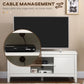 HOMCOM Modern TV Stand for TVs up to 55", TV Bench with Storage Cupboards and Shelves, 47.2" x 16.7" x 19.7", White