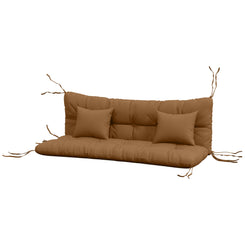 Outsunny 4-Piece Back and Seat Cushion Pillows Replacement and Pillows, Patio Chair Cushions Set with Ties, Tan