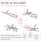 HOMCOM 5 Foot Artificial Flocked Christmas Tree with Snow, Metal Stand, Hinged Xmas Tree for Home Office Holiday