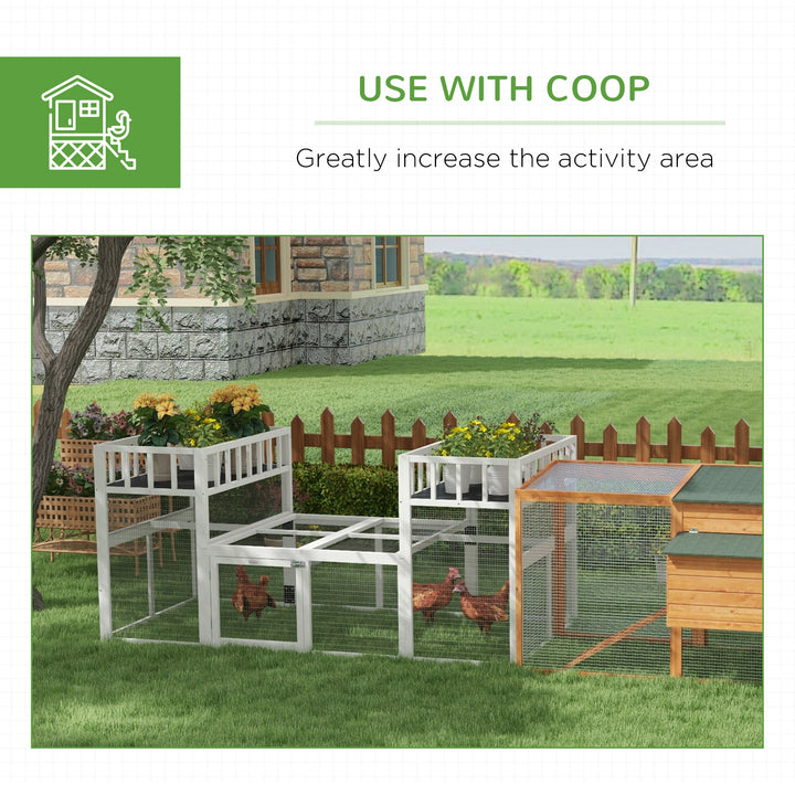 PawHut 7.3' x 3.6' Wooden Chicken Coop Combinable Design with Storage Shelf for 2-4 Chickens, Ducks, Goose, Rabbits, White