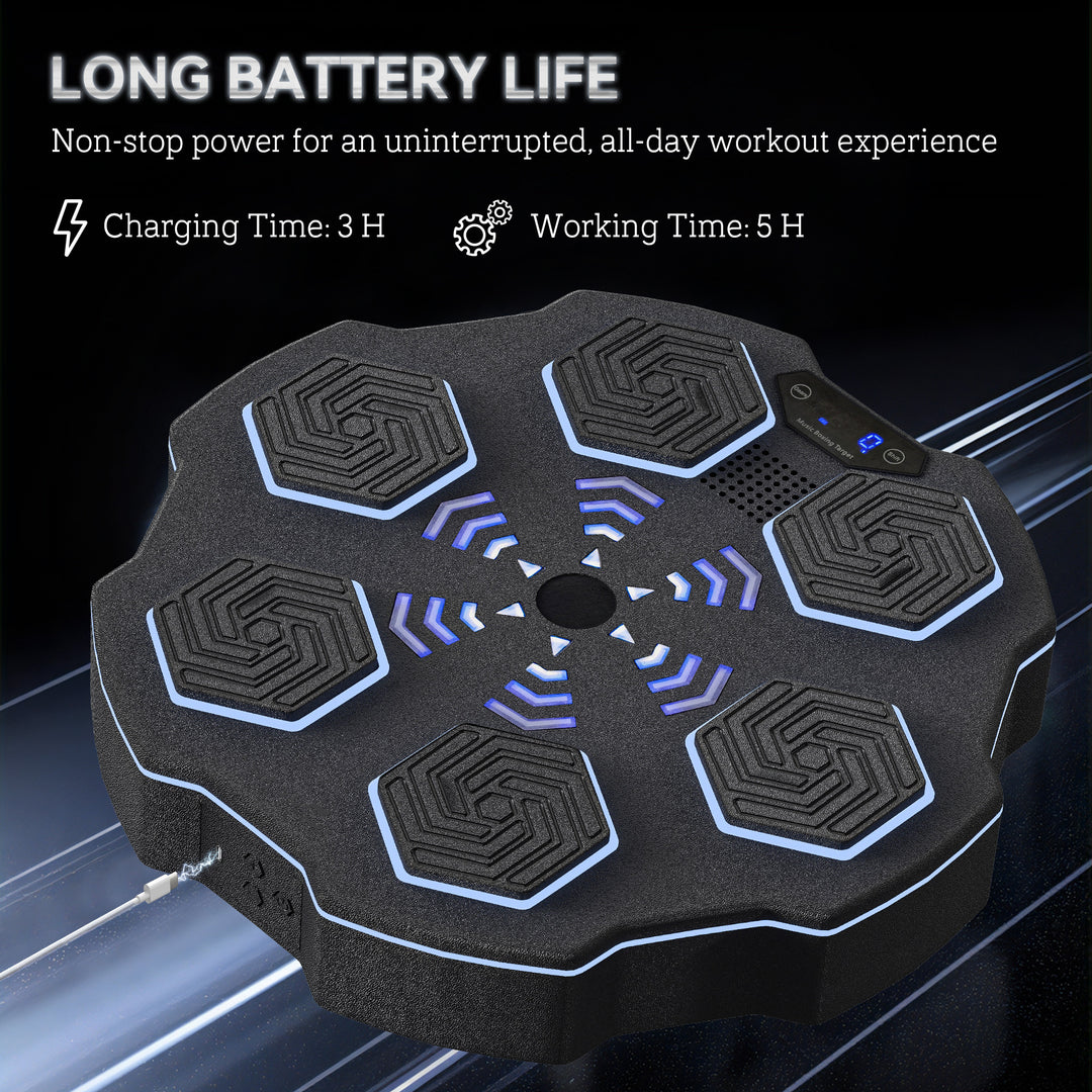 Soozier Music Boxing Machine for Adults, Wall Mounted Music Punching Machine with 9 Speeds & Modes, LED Lights