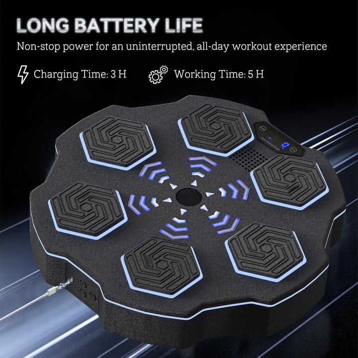 Soozier Music Boxing Machine for Adults, Wall Mounted Music Punching Machine with 9 Speeds & Modes, LED Lights