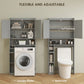 HOMCOM Modern Over the Toilet Storage Cabinet with 2 Doors, Above Commode Storage Cabinet with Toilet Paper Holder, Grey