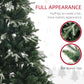 HOMCOM 5ft Decorated Christmas Tree with Red Berries and Pine Cones, Flocked Christmas Tree with Pencil Shape, Green