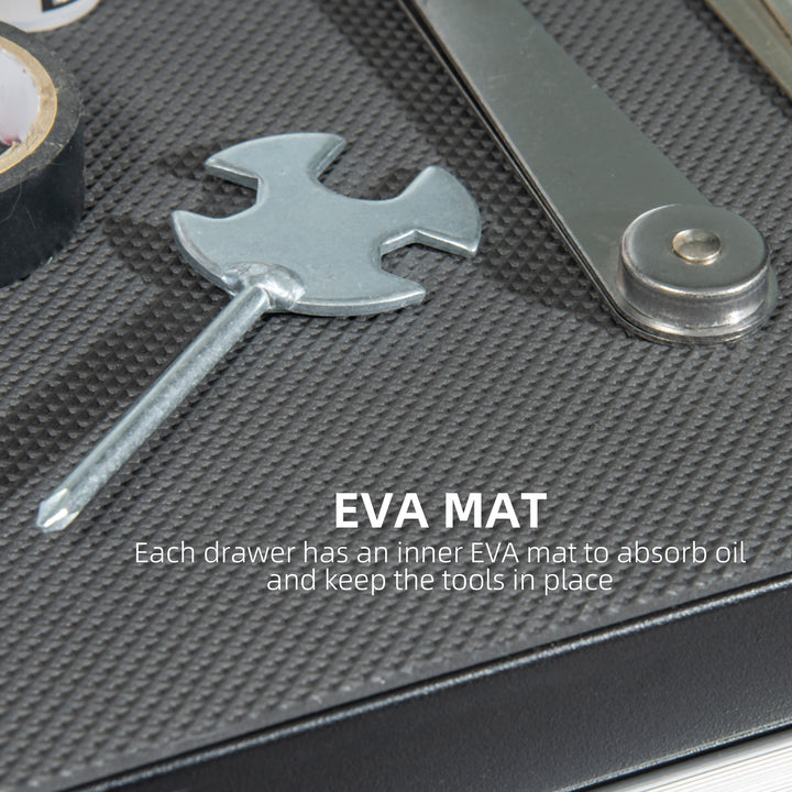 DURHAND 2-Drawer Rolling Tool Chest on Wheels, Metal Tool Cabinet for Warehouse, Workshop and Garage, Black