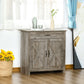 HOMCOM Farmhouse Sideboard Buffet Cabinet, Storage Cabinet with Barn Doors, Distressed Brown