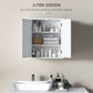 HOMCOM Bathroom Medicine Cabinet, Wall Cabinet with 2 Doors and Adjustable Shelf, Space Saver Over Toilet Cabinet