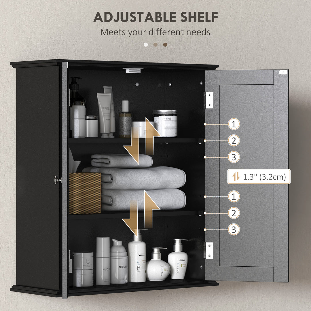 HOMCOM Bathroom Medicine Cabinet, Wall Cabinet with 2 Doors and Adjustable Shelf, Space Saver Over Toilet Cabinet