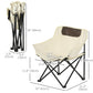 Outsunny Portable Camping Chair, Lightweight Folding Chair for Adults with Carry Bag, Side Pocket for Hiking, Backpacking, White