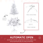 HOMCOM 5ft Artificial Christmas Tree with Pine Realistic Branches, Auto Open, for Indoor Decoration, White