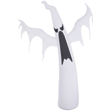 HOMCOM 6FT Tall Halloween Inflatable White Ghost, Outdoor Blow Up Yard Decoration with LED Lights for Garden, Lawn, Party, Holiday