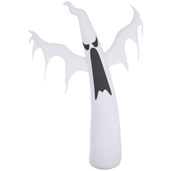 HOMCOM 6FT Tall Halloween Inflatable White Ghost, Outdoor Blow Up Yard Decoration with LED Lights for Garden, Lawn, Party, Holiday