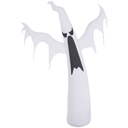 HOMCOM 6FT Tall Halloween Inflatable White Ghost, Outdoor Blow Up Yard Decoration with LED Lights for Garden, Lawn, Party, Holiday